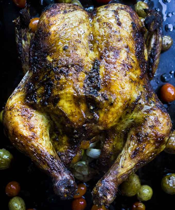 Moroccan Roasted Chicken with Preserved Lemons