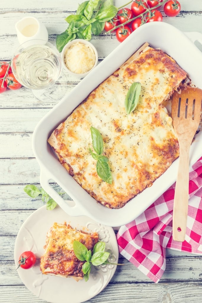 chicken alfredo lasagna bake