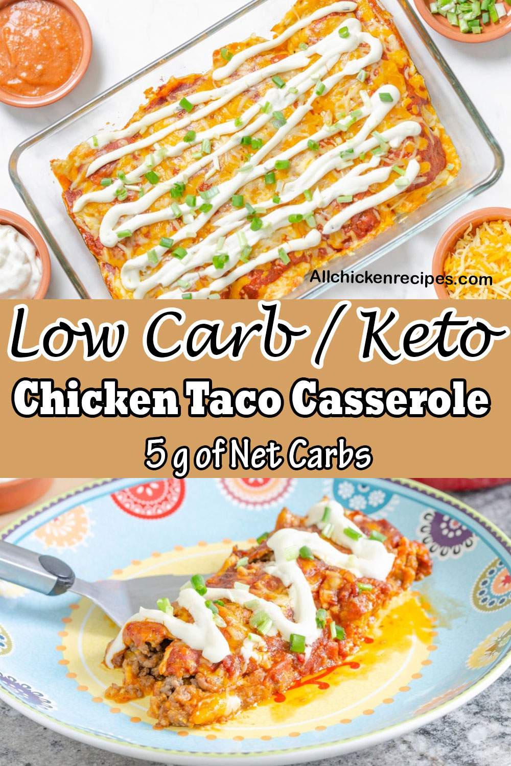 Low Carb Keto Chicken Taco Casserole