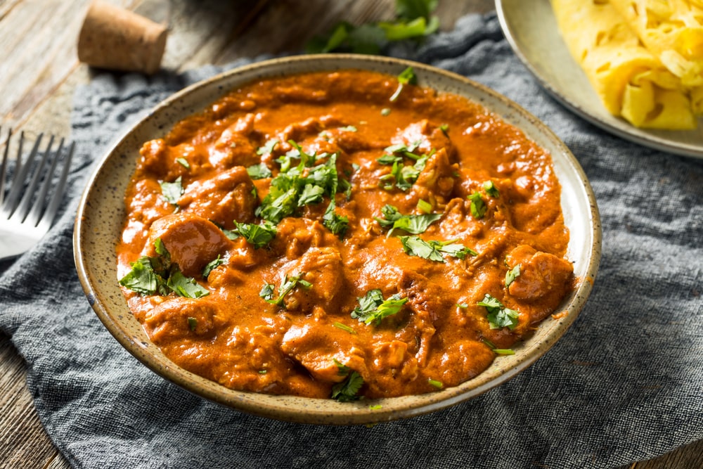 butter chicken with naan