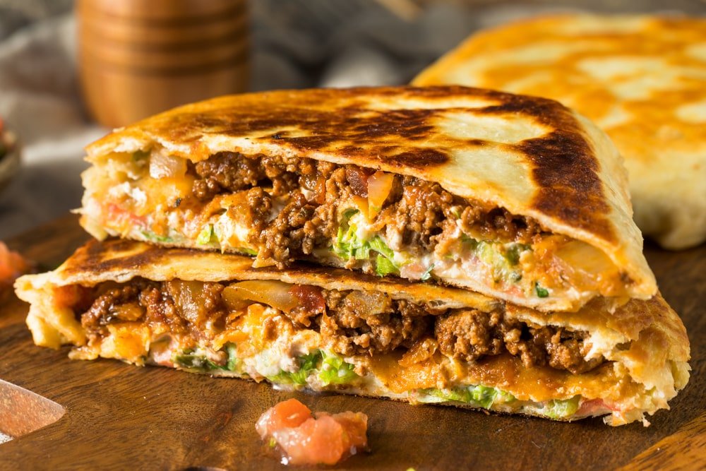 cheese burger quesadilla