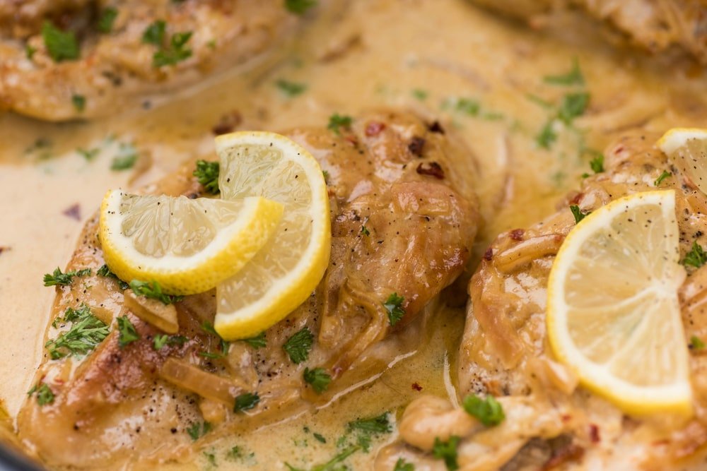 slow cooker creamy lemon herb chicken