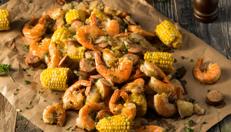 Perfectly cooked Shrimp Boil