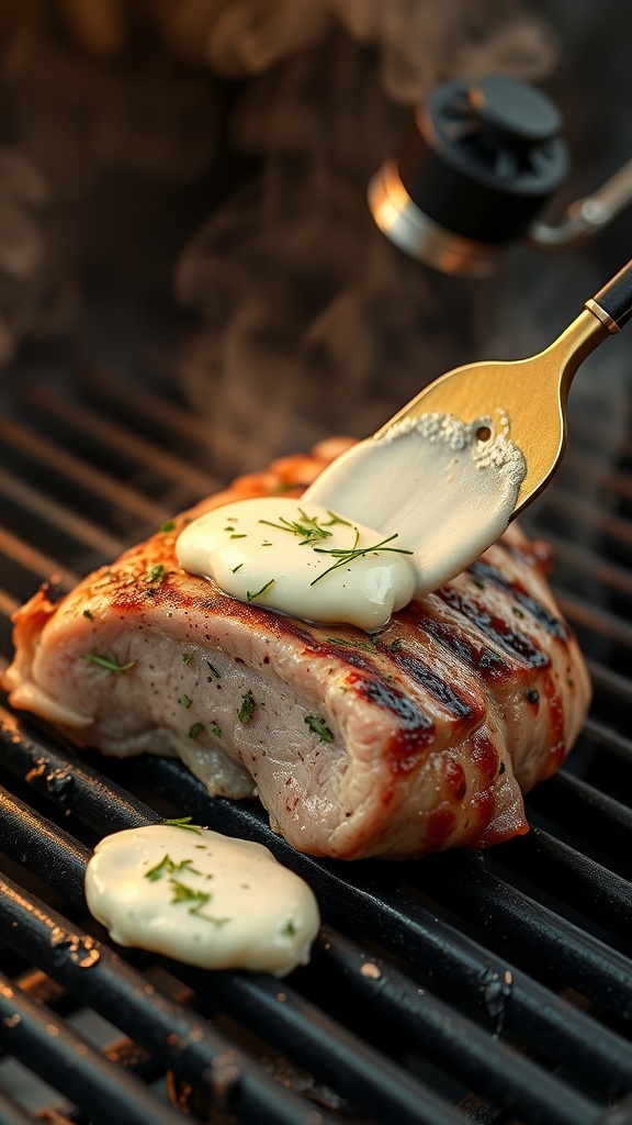 Garlic and Herb Butter Baste for Grilled Pork Tenderloin