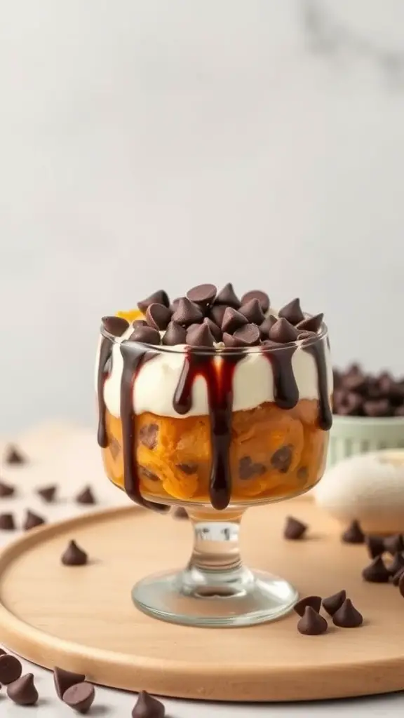 A delicious serving of Chocolate Chip Sweet Potato Delight in a glass