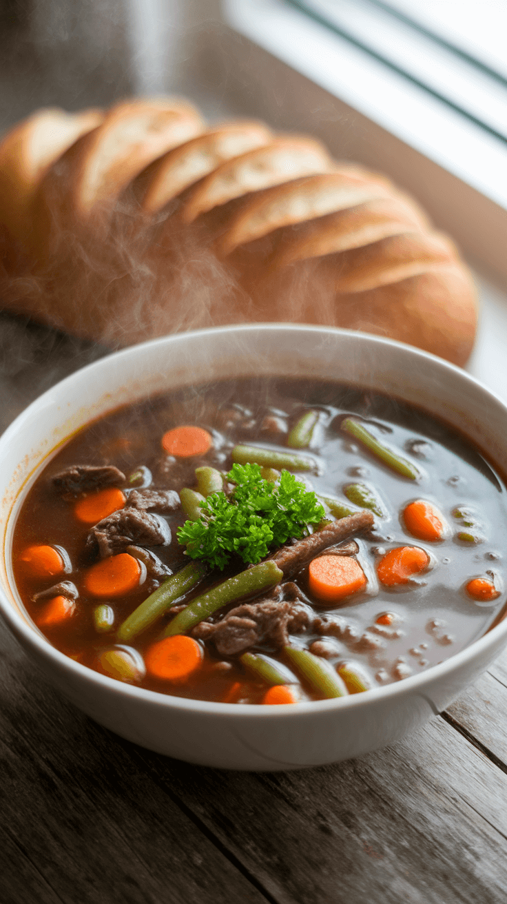 vegetable beef soup recipe