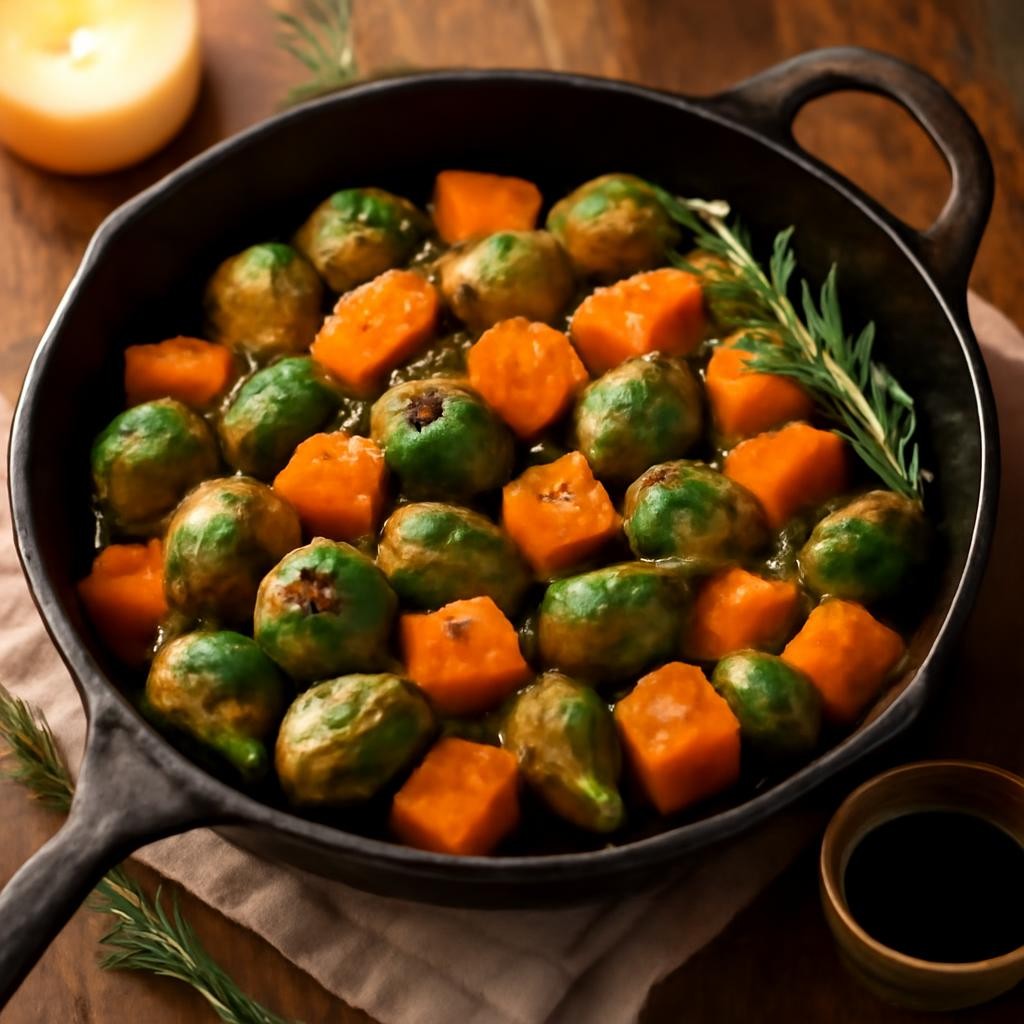 Roasted Brussels Sprouts and Butternut Squash
