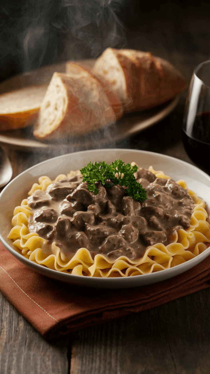 slow cooker beef stroganoff recipe
