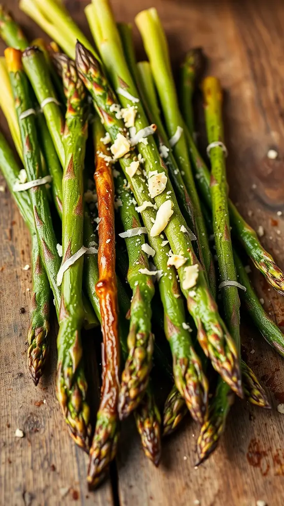 Grilled asparagus with garlic and Parmesan cheese