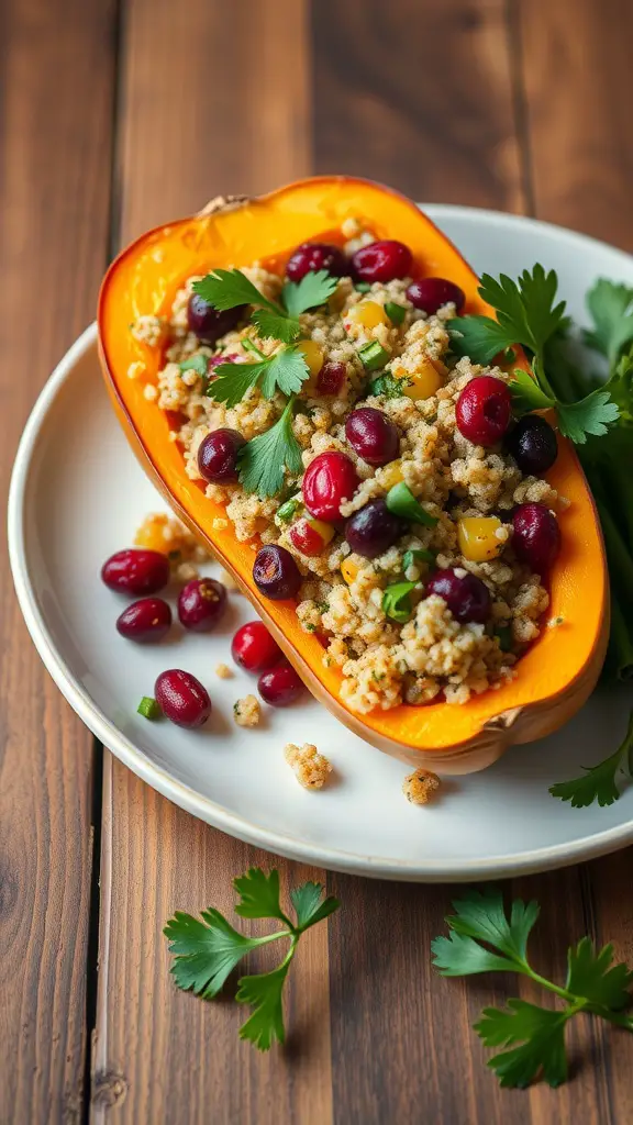 Savory Stuffed Butternut Squash with Quinoa
