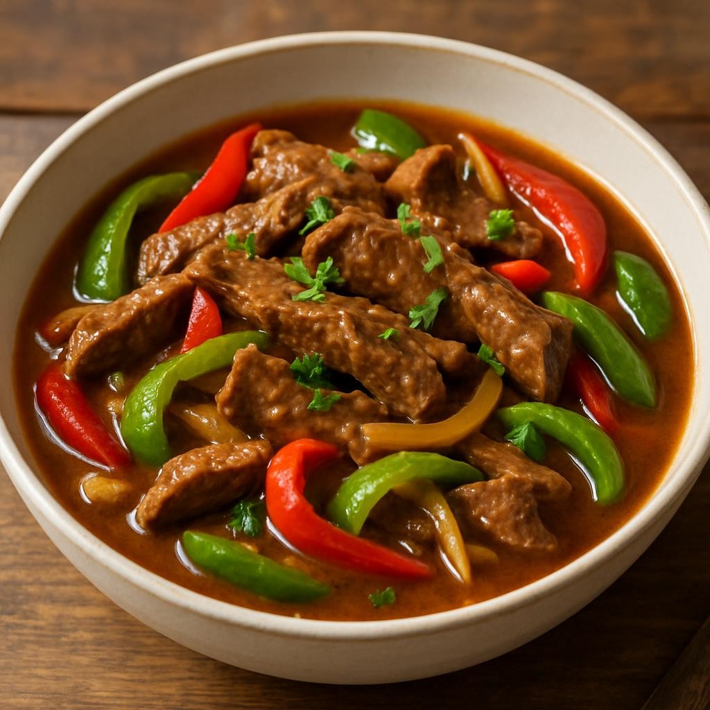 slow cooker pepper steak recipe