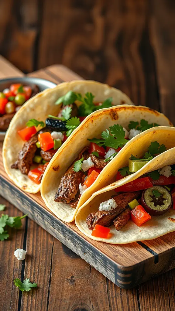 Delicious Southwestern beef tacos with fresh toppings