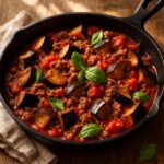 Eggplant-Tomato-Ground-Beef-Skillet