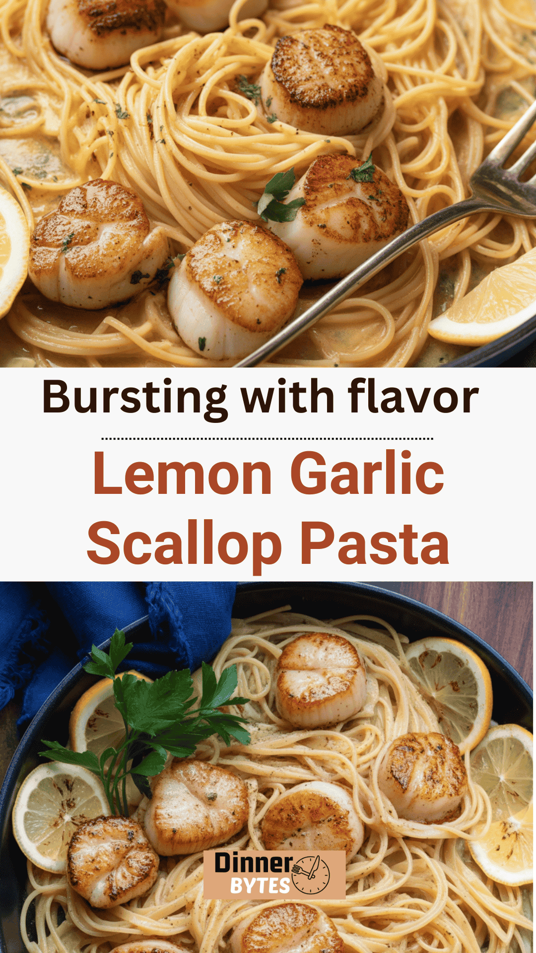 Lemon Garlic Scallop Pasta