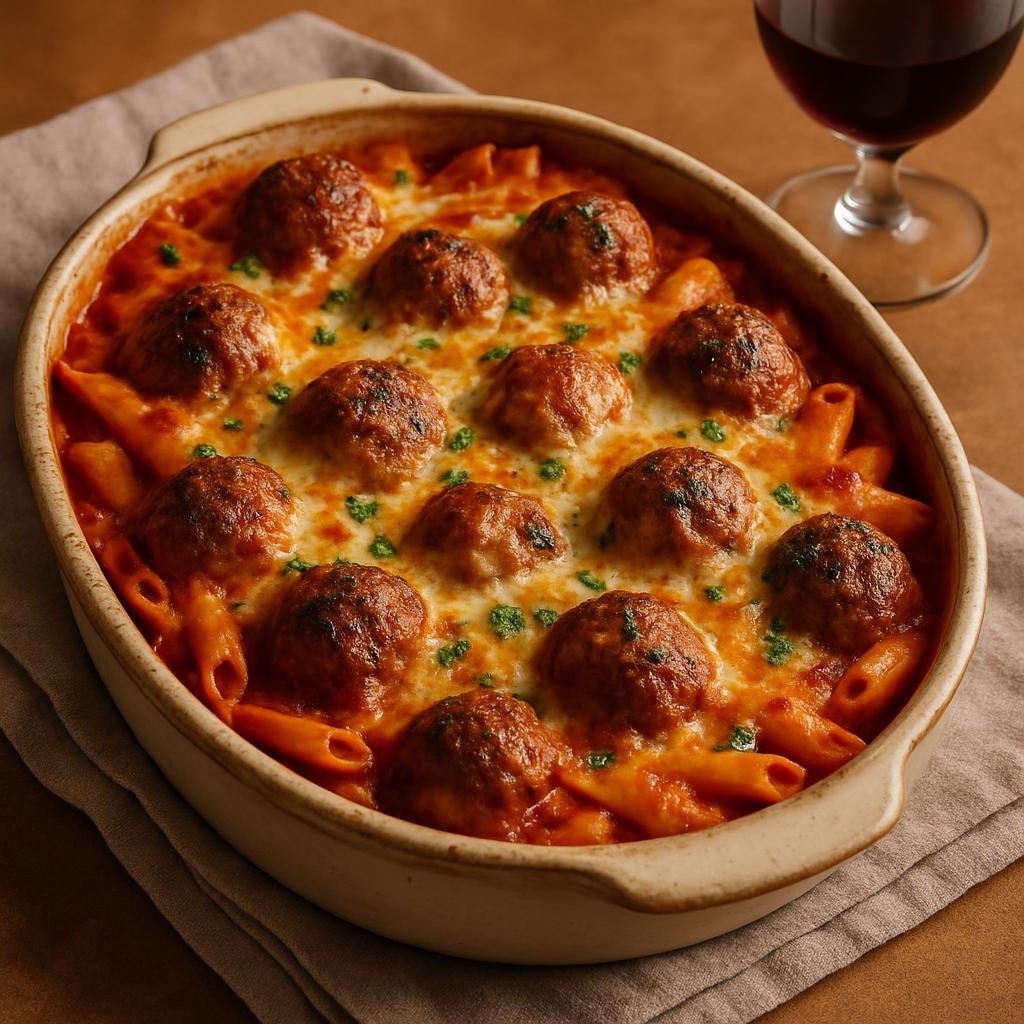 Meatball Pasta Bake