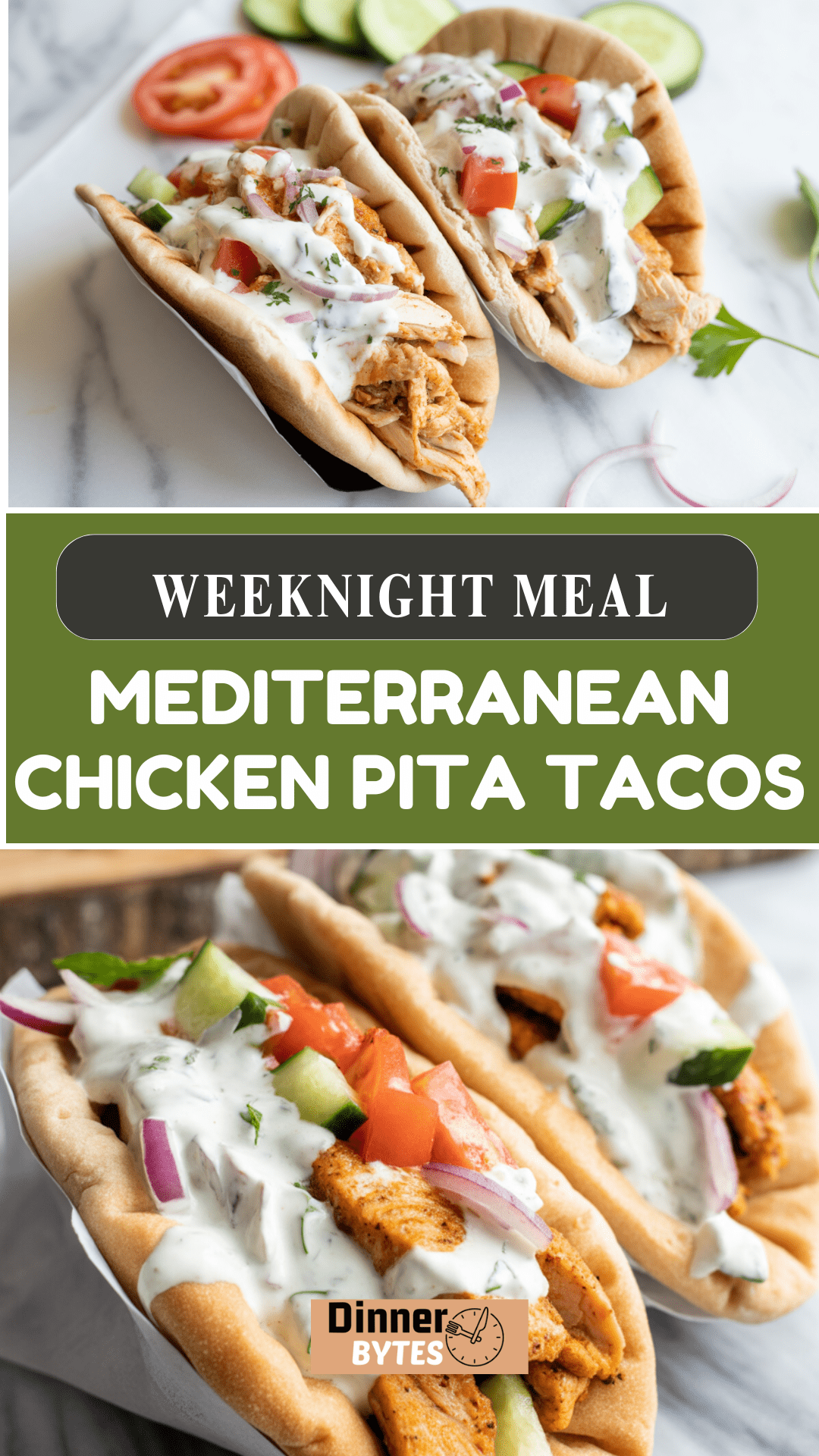 Mediterranean Chicken Pita Tacos