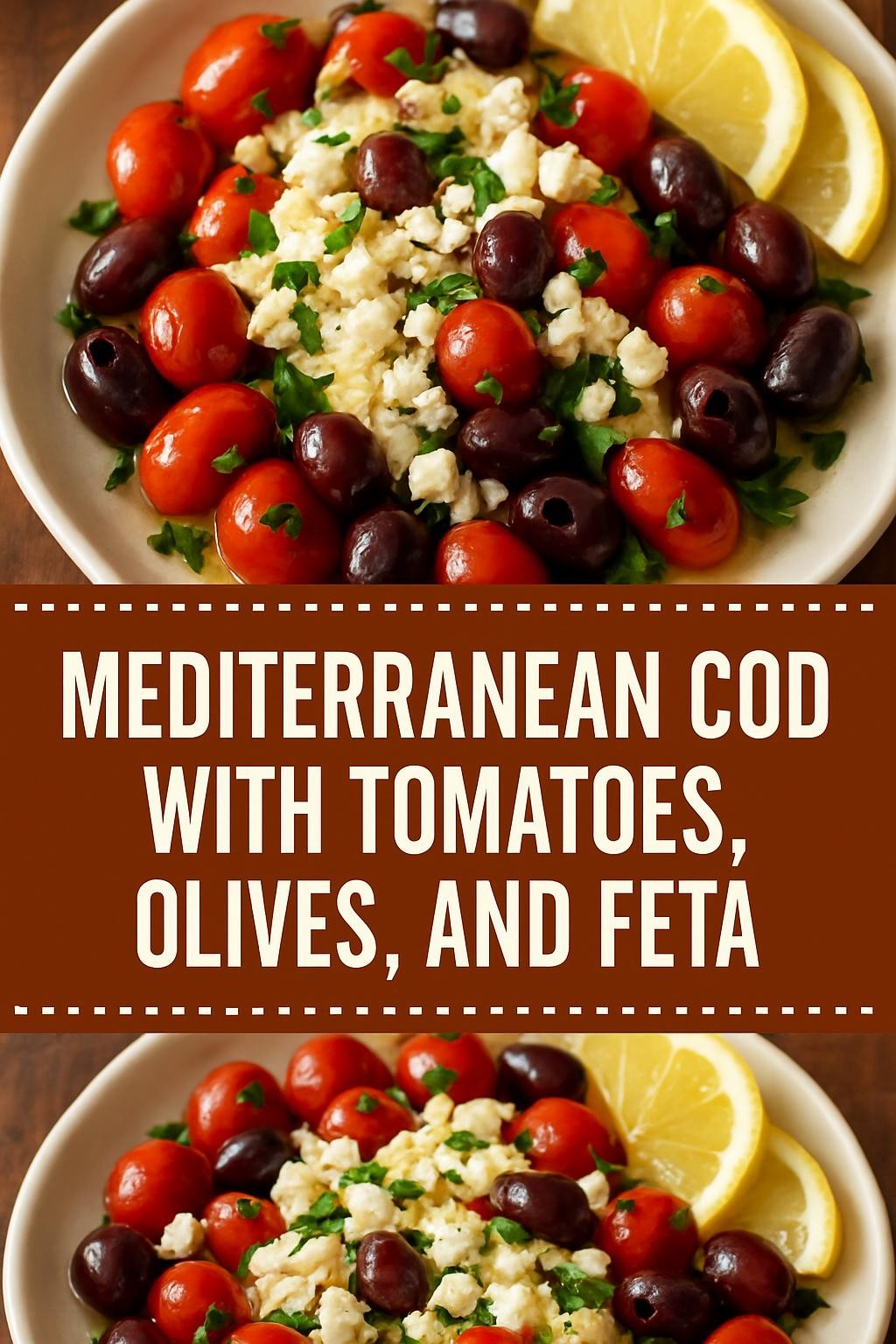 Mediterranean Cod with Tomatoes, Olives, and Feta