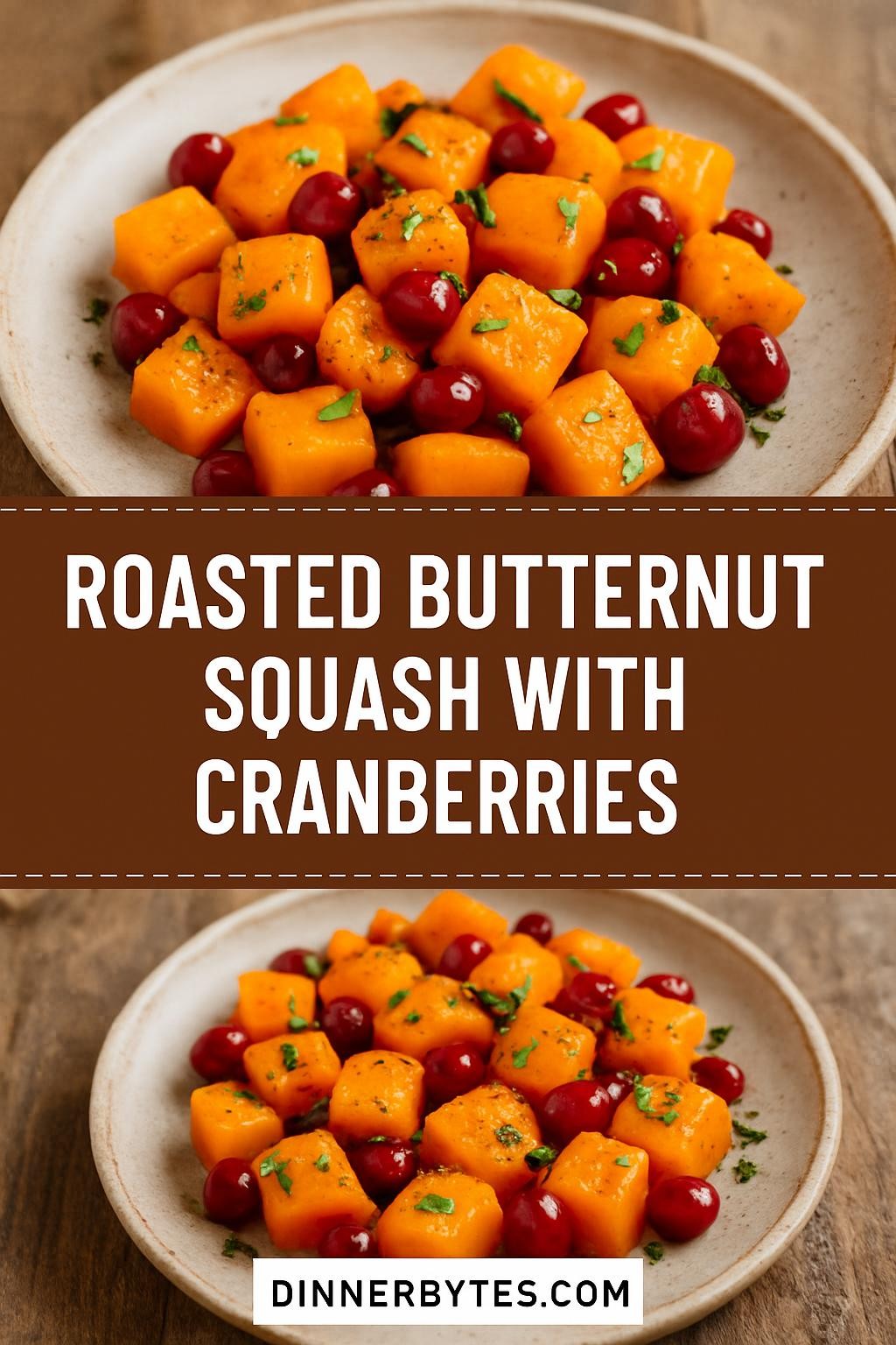 Roasted Butternut Squash with Cranberries