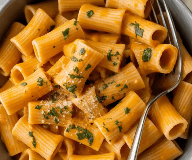easy Creamy Tomato Rigatoni Pasta