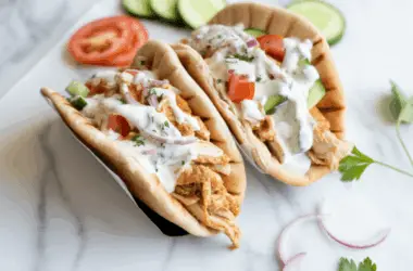 easy Mediterranean Chicken Pita Tacos