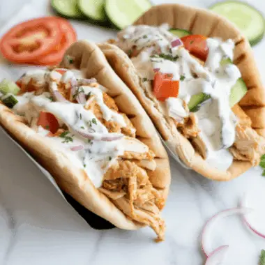 easy Mediterranean Chicken Pita Tacos