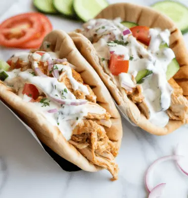 easy Mediterranean Chicken Pita Tacos