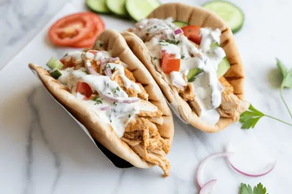 easy Mediterranean Chicken Pita Tacos