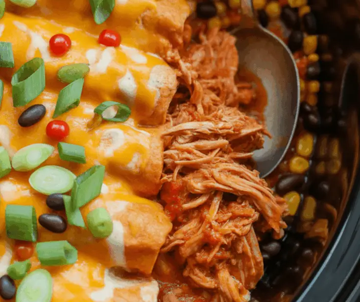 easy Slow Cooker Chicken Enchiladas