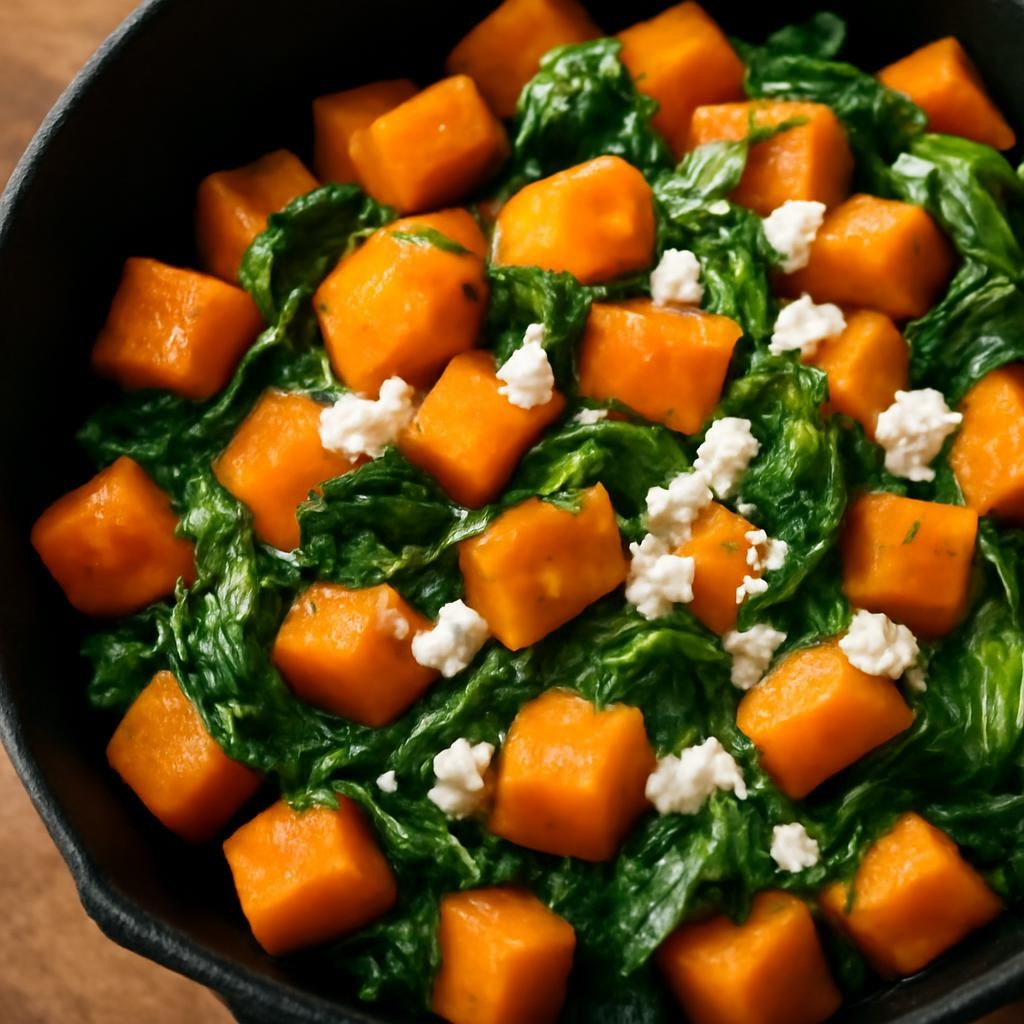 Butternut Squash Spinach Skillet