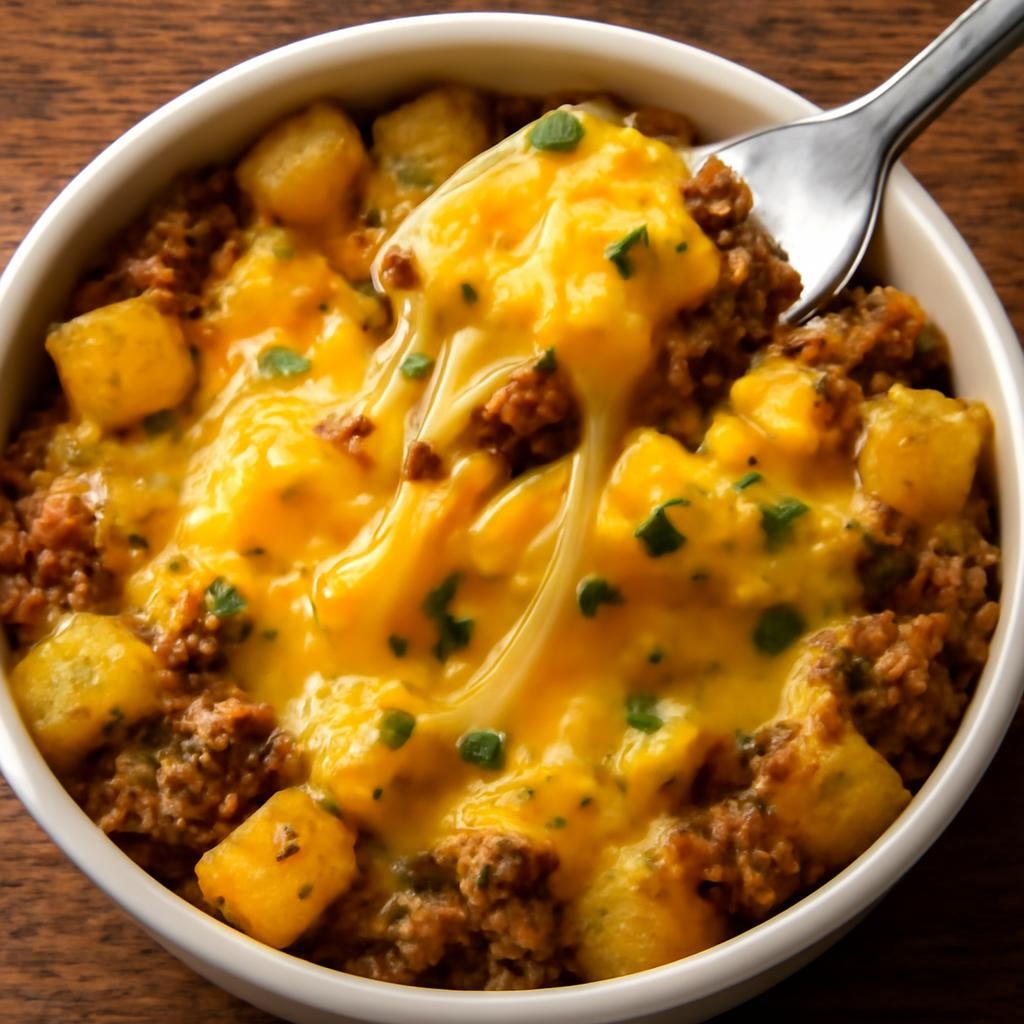 Cheesy Ground Beef and Potatoes