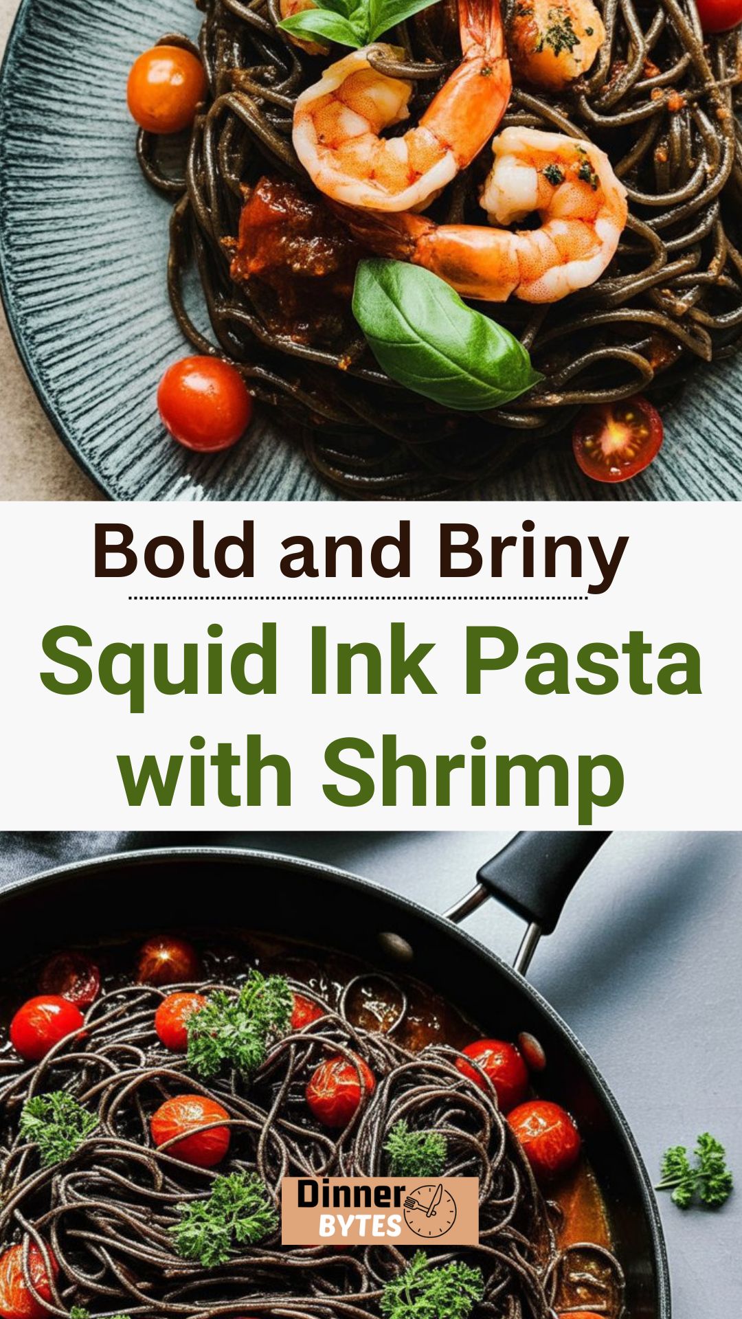 Squid Ink Pasta with Shrimp