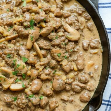 Ground Beef and Mushroom Skillet