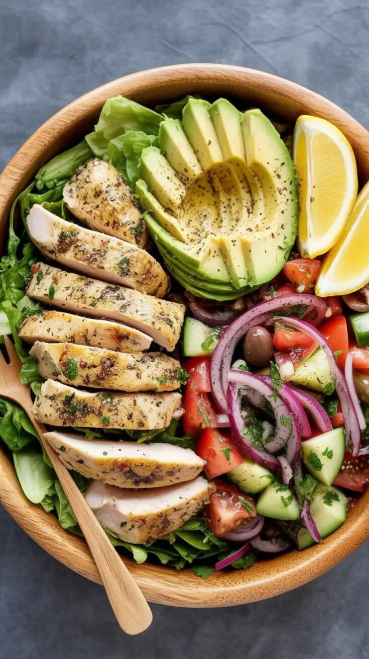 Lemon Herb Mediterranean Chicken Salad
