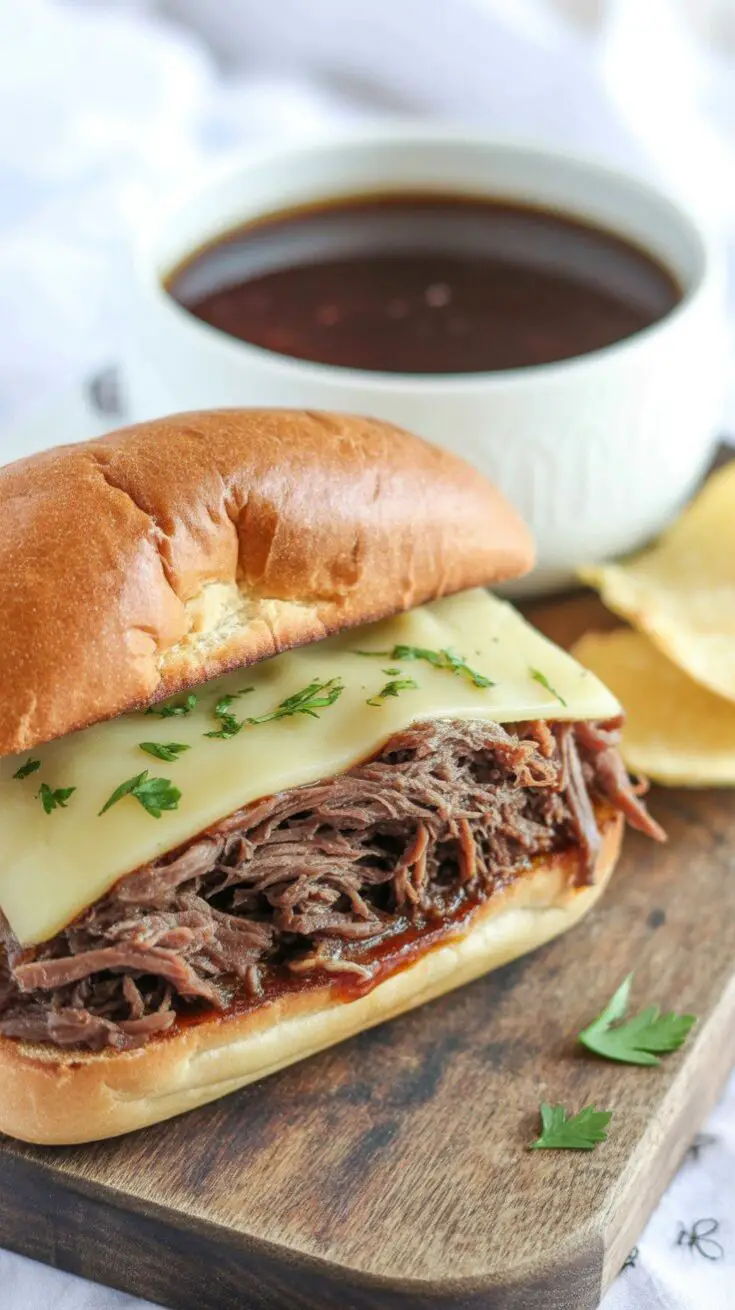 Slow Cooker French Dip Sandwiches