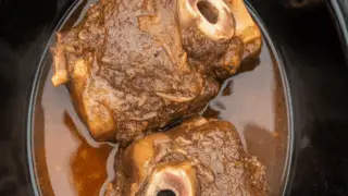 easy Slow Cooker Garlic Herb Beef Shanks