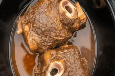 easy Slow Cooker Garlic Herb Beef Shanks