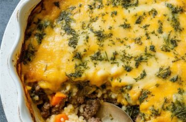 Cheesy Ground Beef and Rice Casserole easy