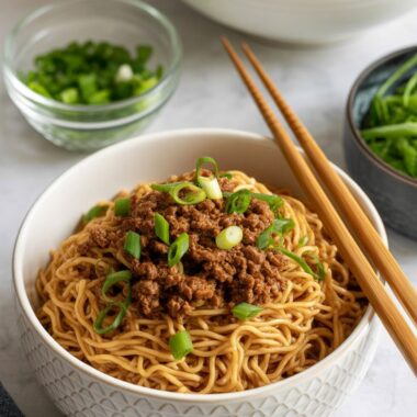 Korean-Style Ground Beef Ramen easy