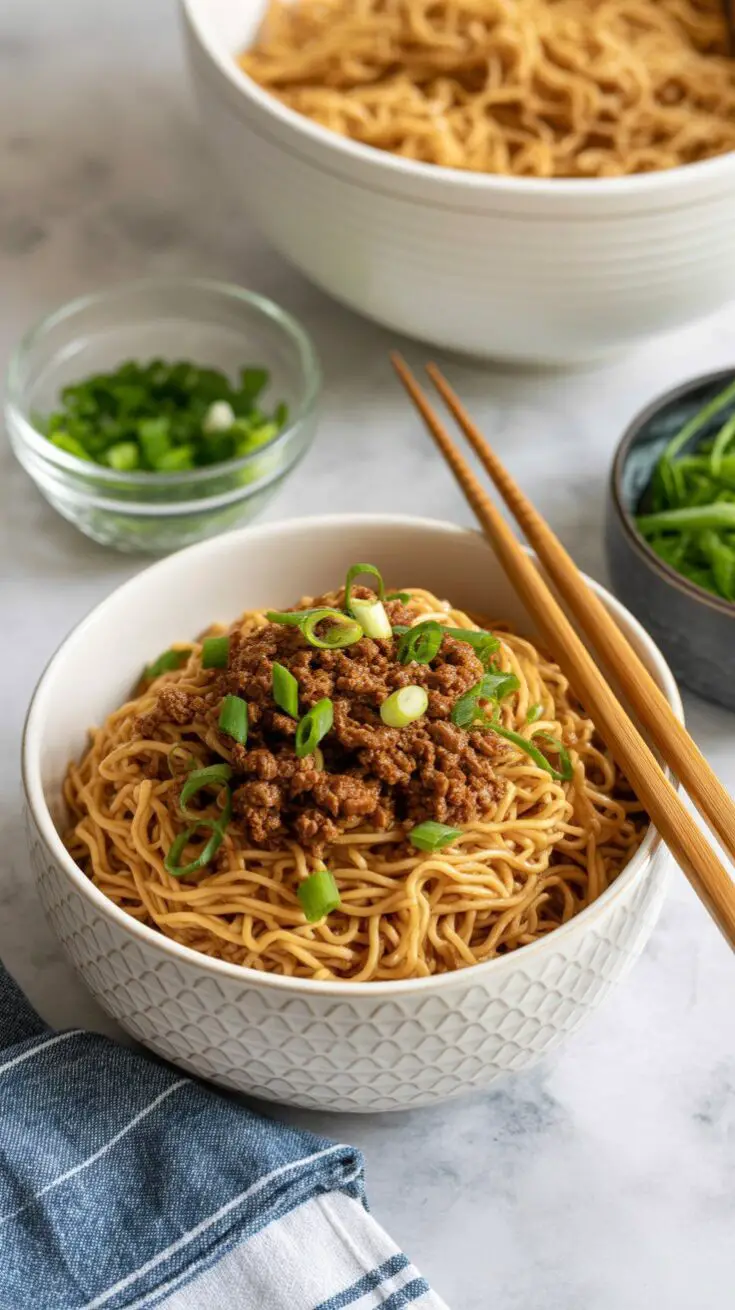 Korean-Style Ground Beef Ramen easy