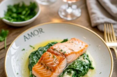 One Pan Creamy Salmon and Spinach easy