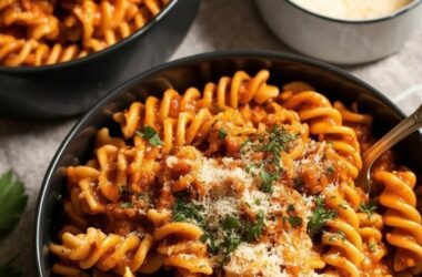One pot creamy tomato beef pasta easy