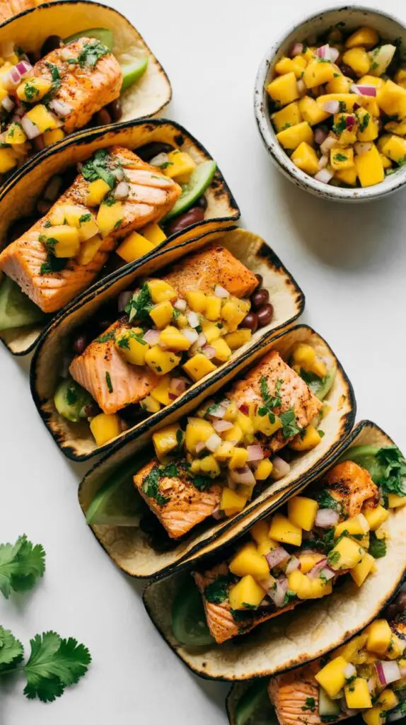 Salmon Tacos with Mango Corn Salsa easy