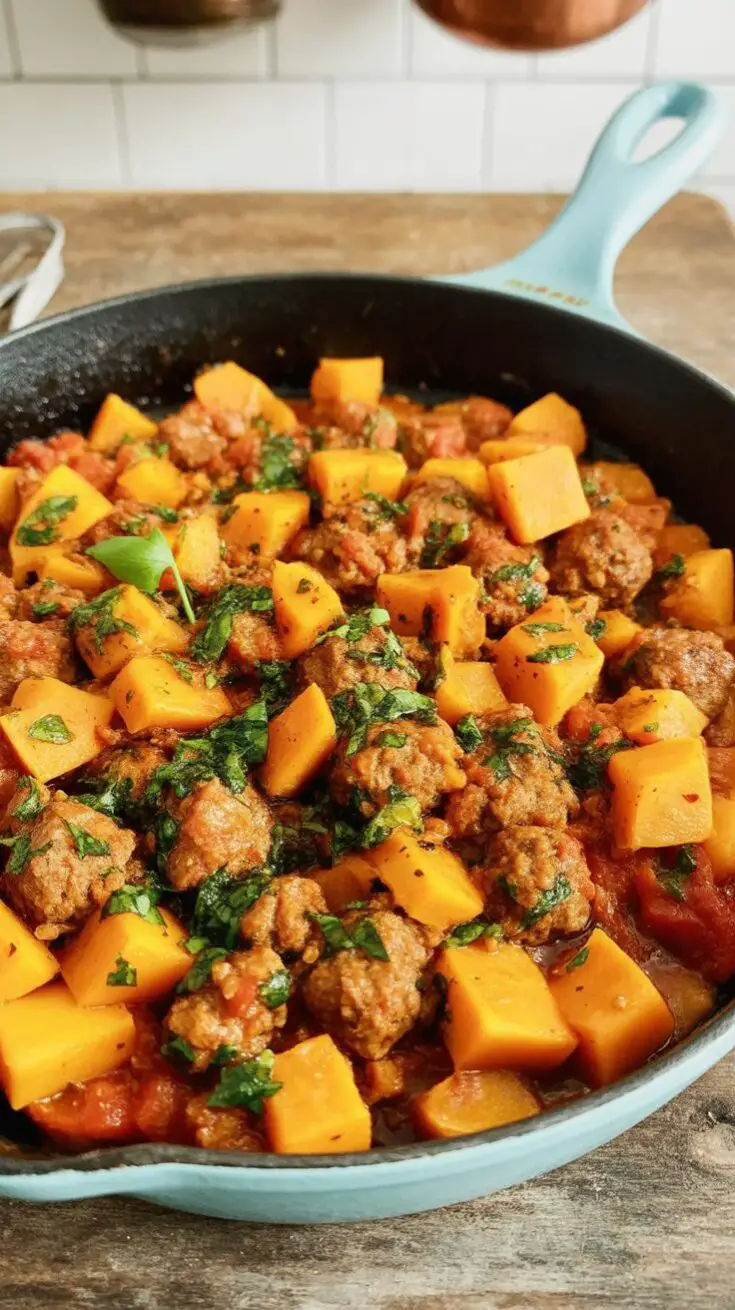Sausage Butternut Squash Skillet easy